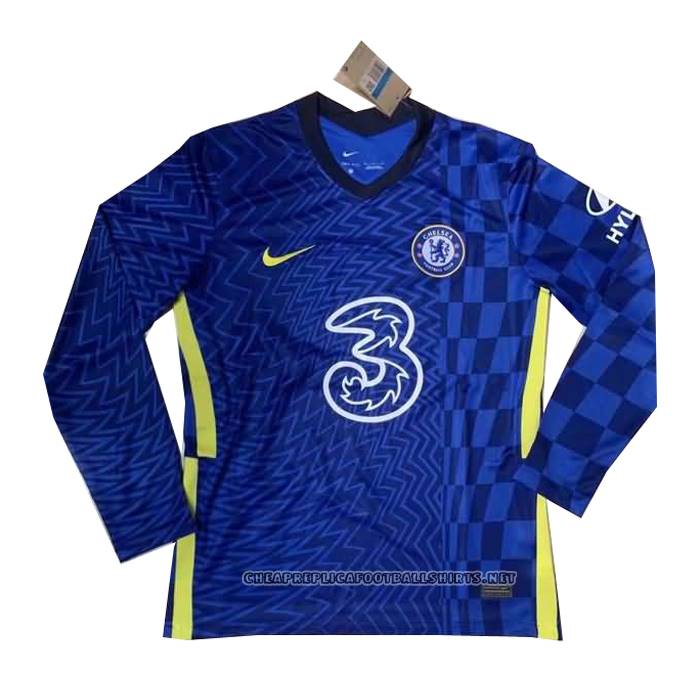 Chelsea Home Shirt 2021-2022 Long Sleeve